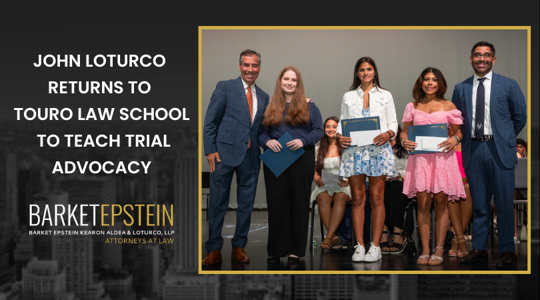 John LoTurco Returns to Touro Law School to Teach Trial Advocacy