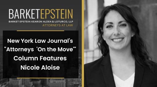 New York Law Journal's "Attorneys 'On the Move'" Column Features Nicole Aloise