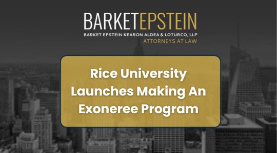 Rice University Launches Making An Exoneree Program